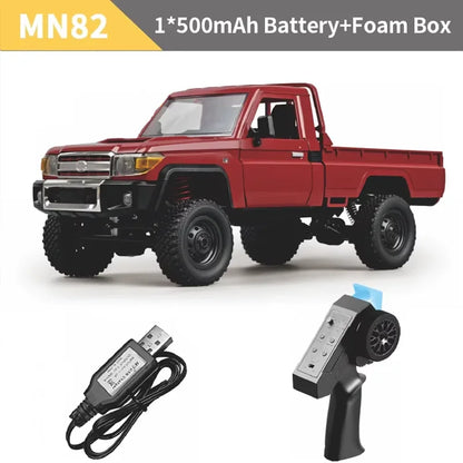New MN82 1:12 RC Pickup Crawler Truck 2.4G Remote Control 4WD All Terrain Off Road Climbing Car Ideal Gift for Hobby Enthusiasts