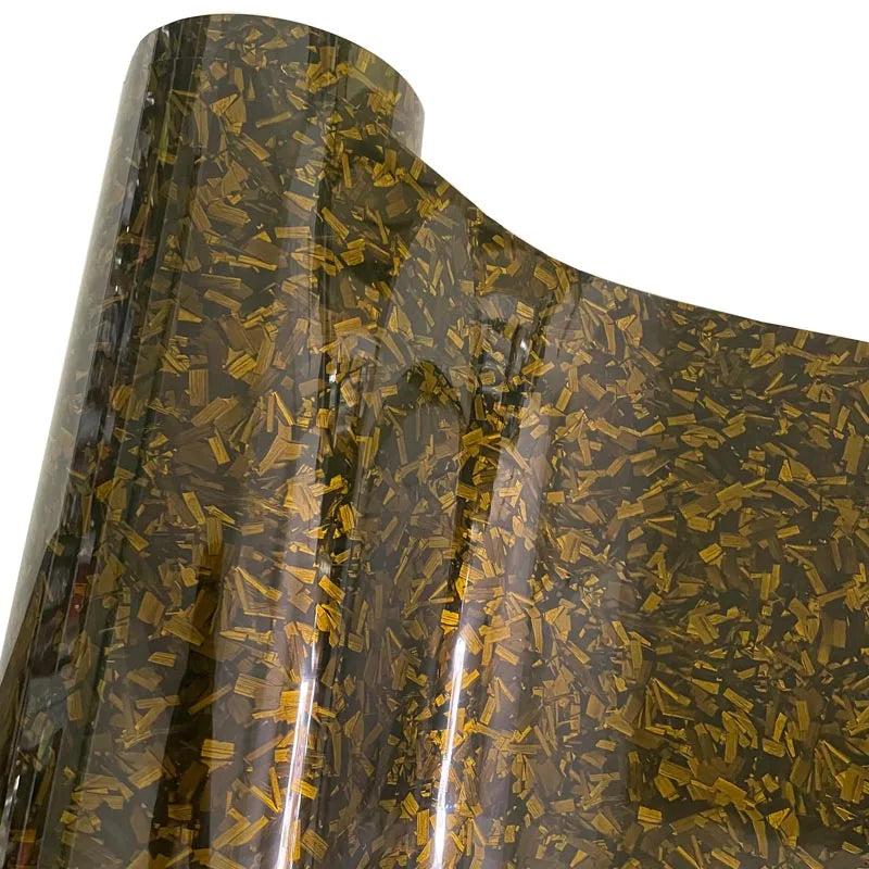 Premium PET Gloss Forged Carbon Fiber Vinyl Wrap Roll Self Adhesive Decal Vehicle Car Wrapping Foil