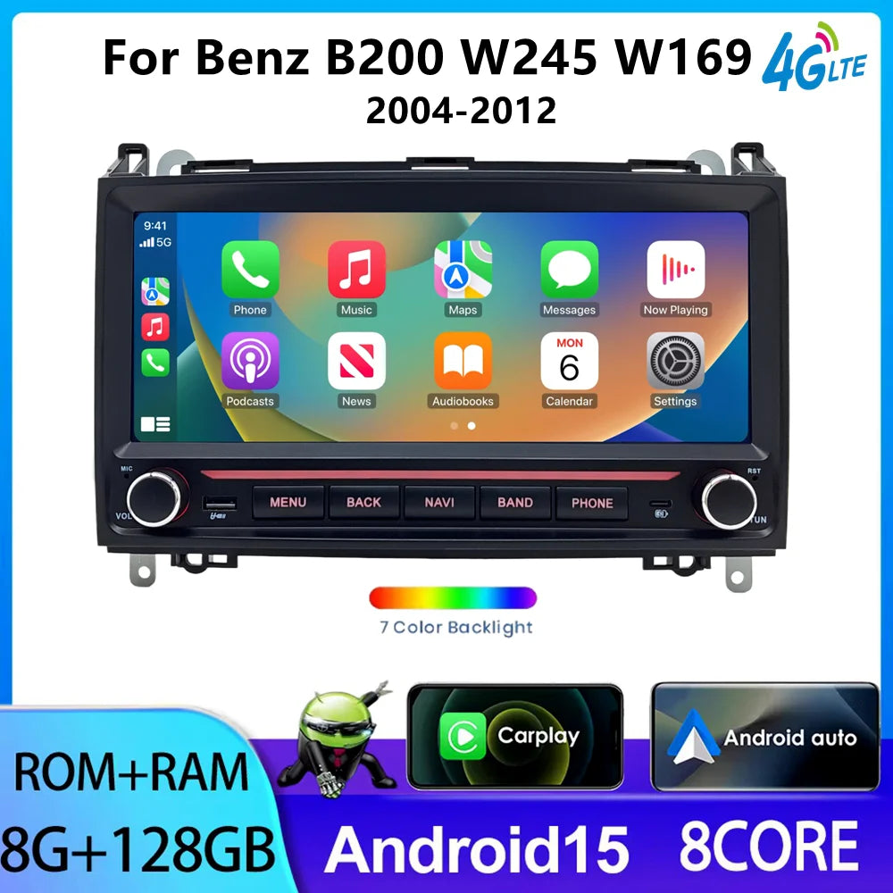 CarPlay Android auto Radio For Benz B200 W245 W169 2004-2016 Viano VITO W639 2006-2016 Car Intelligent System GPS Navigation 4G