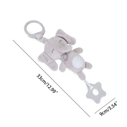 Cartoon Animal Shake Bell Pendant Plush Elephant Rabbit Cute Rattle Windchime G99C
