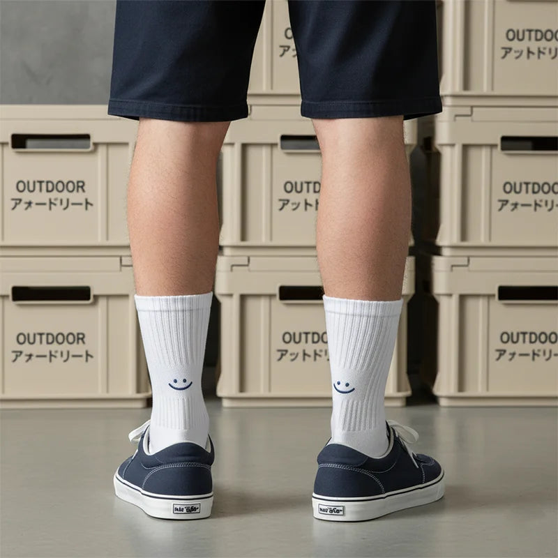 Men's Cotton Work Socks Cushioned Long Running Breathable Ankle Crew Socks Casual Socks for Men Cycling Socks