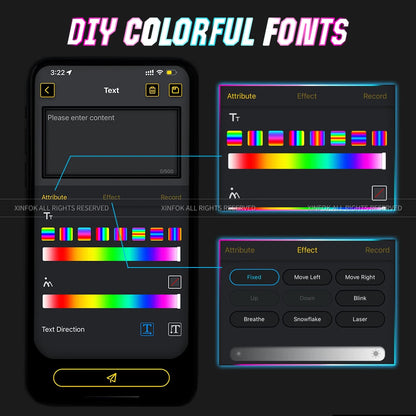 LED Sign for Car,Scrolling LED Sign,Flexible LED RGB Color Sign,Bluetooth APP,DIY Design Animations,Text, Graffiti