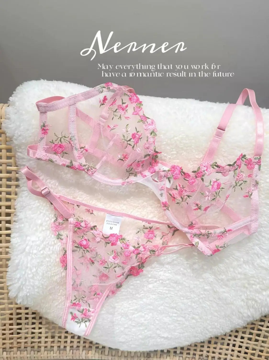 Sexy French Lingerie Set Floral Embroidery Sheer Mesh Bra with Soft Underwire Comfort Support for Large Bust CA S-XL MOYISU Bras