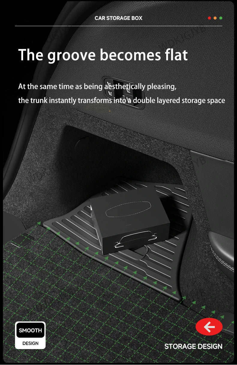 For Tesla New Model YL Launch 2026 Car Trunk Side Storage Box Cover Plate Organizer Car Trunk Side Storage Box Refit Accessories