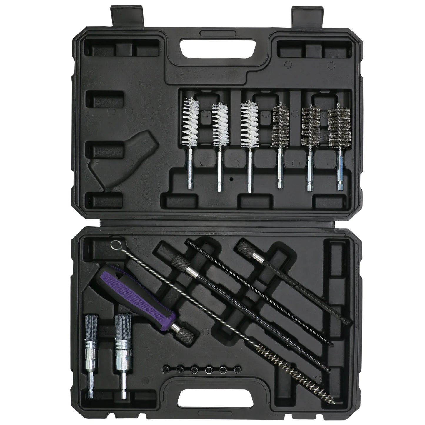 19Pcs Cylinder Heads Cleaning Kit Diesel Injector Seat Brush Tool Rust Resistant Sturdy Universal Fit for Vehicle Maintenance
