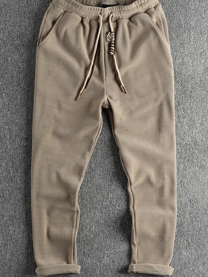 915# Autumn New American Retro Chenille Knitted Sweatpants Men's Simple Heavyweight Loose Straight Casual Sports Youth Pants