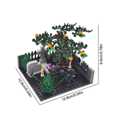 MOC Halloween Haunted House Building Block Toy Set DIY Assembly Horror Cemetery Scene Building Combination Party Decoration Gift