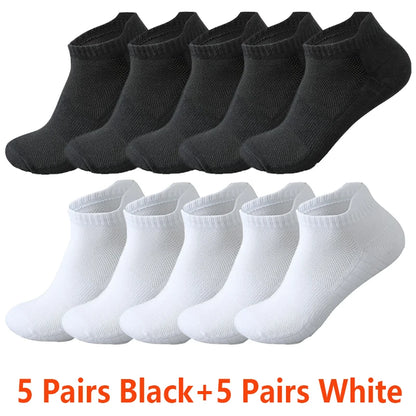 10/20 Pairs Ankle Socks Men Women Breathable Mesh Cotton Socks Running Sports Solid Color Boat Socks Couple Student Ear thletic