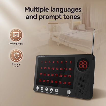 RETEKESS Caregiver Pager Emergency SOS Medical Alert System TH108 Screen Receiver SOS Call Buttons For Patients Hosptial Clinic