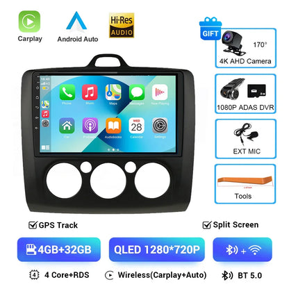 For ford focus 2 Mk2 2004-2008 2009 2010 2011 Android Auto GPS 2din autoradio GPS 2din DVR Android 16 Car Radio 4G+WIFI Carplay