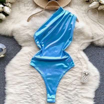 Cute Gray Rabbit Ear Hood Top Sexy Backless Slim Fit Bodysuit Zip Sleeveless Women Sexy Erotic Lingerie Bunny Cosplay Playsuit
