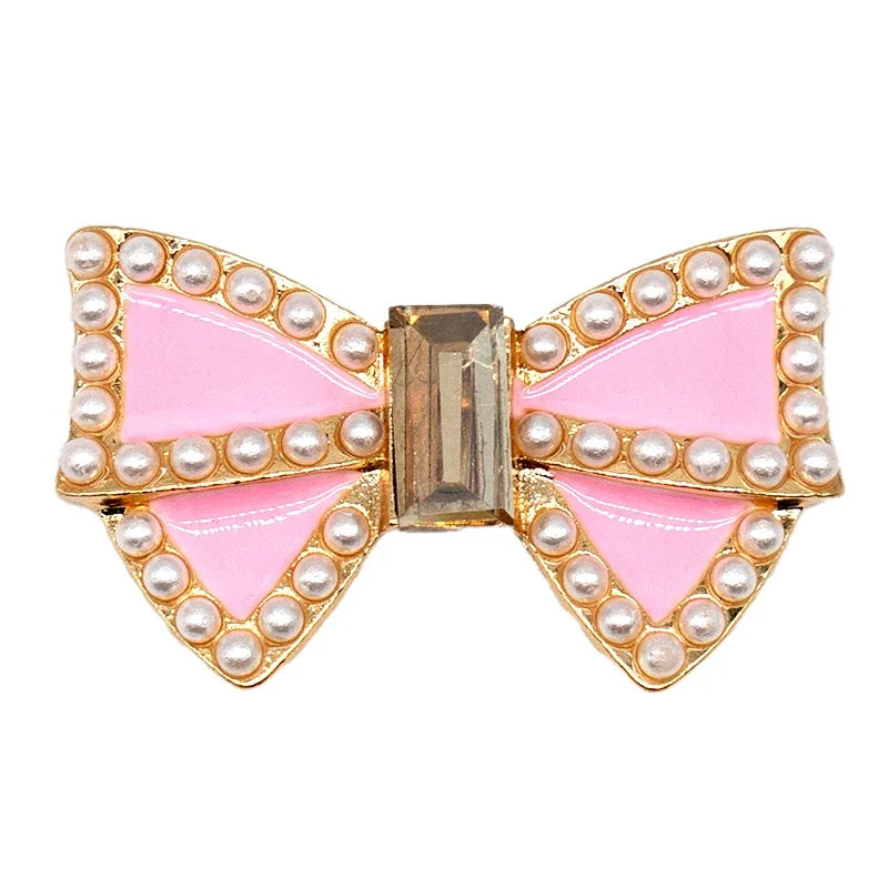 1/9PCS Girls Metal Shoe Charms Crown Lipstick Perfume Bear Heart Bow Ties Pins Clog Jeans for Women Girls Shoe Clips Decorations
