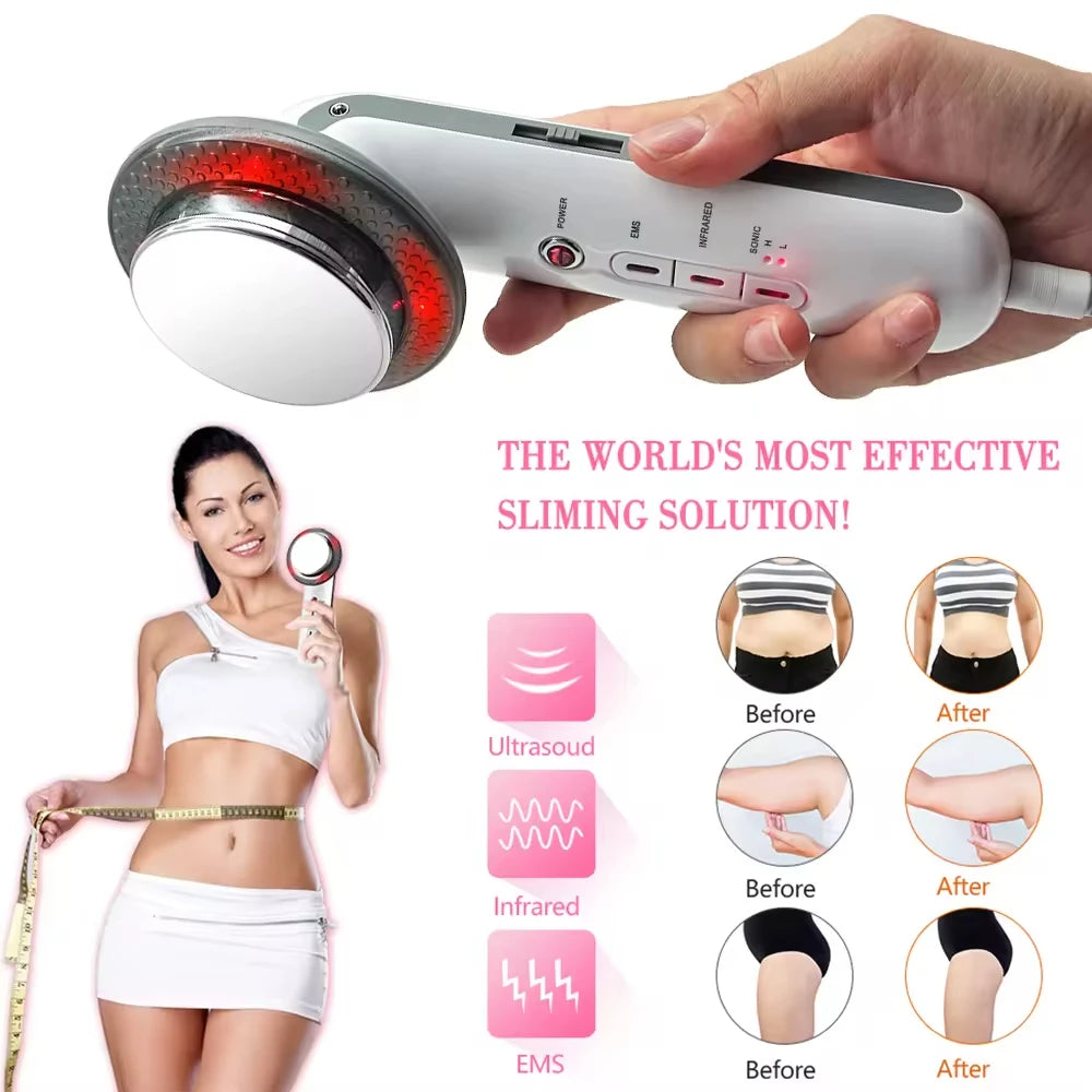 Home Use Ultrasonic Cavitation Body Slimming Massager EMS Infrared Galvanic Machine Fat Reduction Skin Firming Care Tool