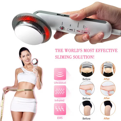 Home Use Ultrasonic Cavitation Body Slimming Massager EMS Infrared Galvanic Machine Fat Reduction Skin Firming Care Tool