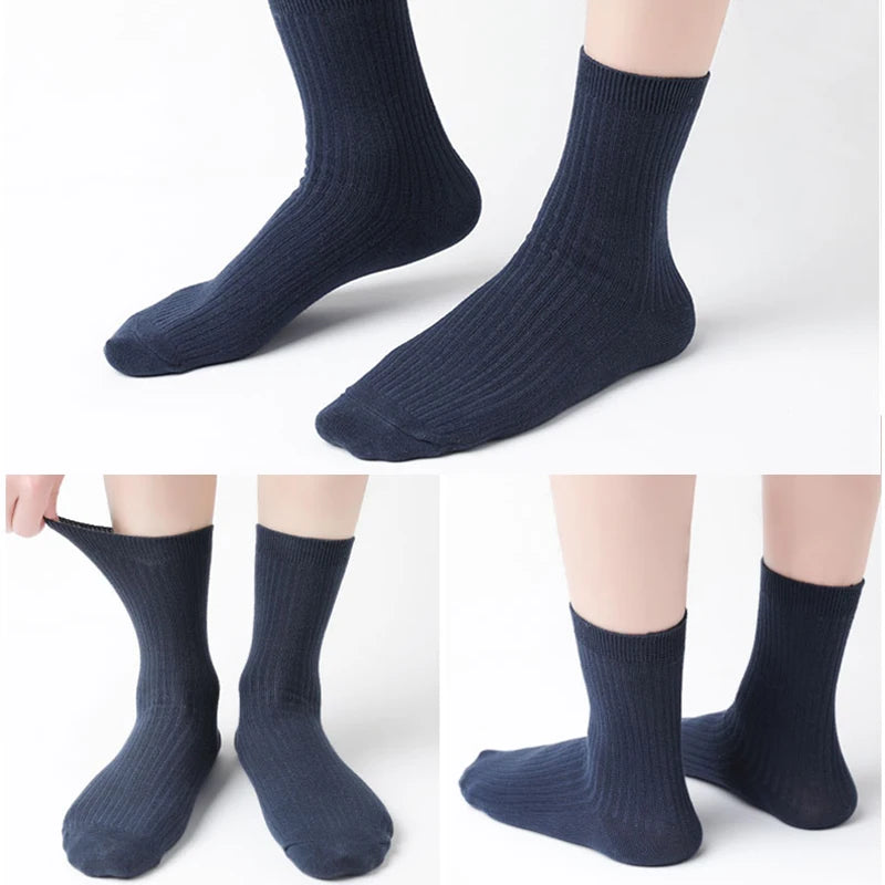 HSS Brand 2026 New 85% Pure Cotton Men Socks Casual Business Stripe Deodorant Breathable Man Travel Winter Sock 5 Pairs / Lot