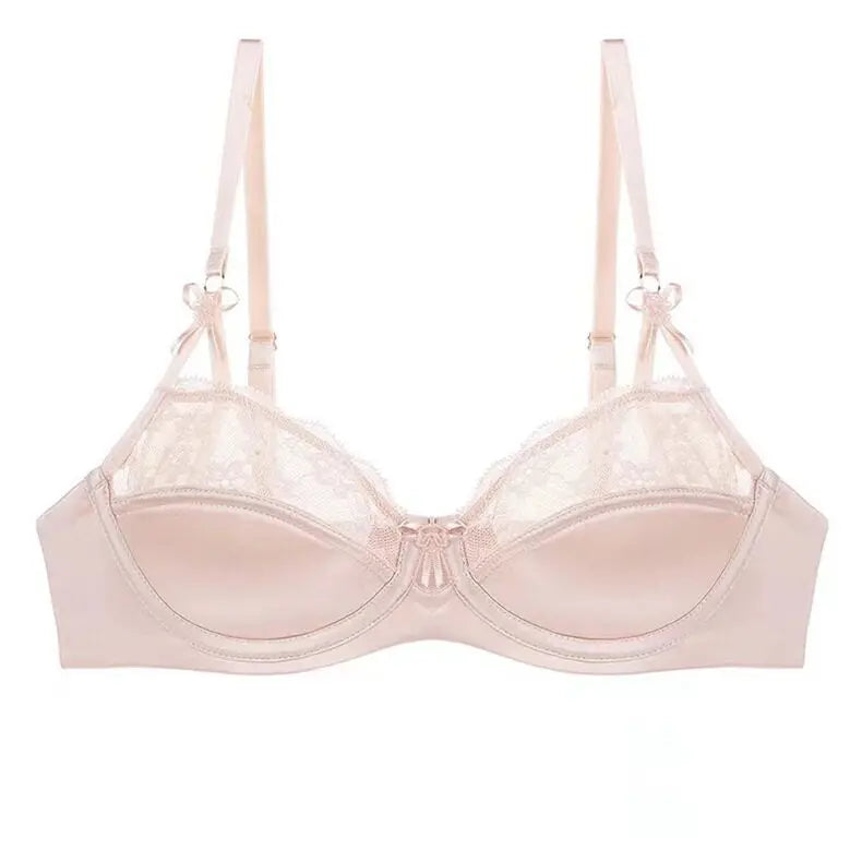 Thin Lace French Bra Set Women Minimizer Push Up Anti-Sagging Back Smoothing Side Support Comfort Sexy Daily Lingerie S-XL 32-38