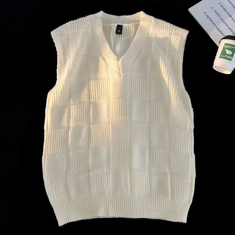 Loose V-neck Outerwear Bottom Clothing Basic Casual Vest Sleeveless Lightweight Windproof Jacket Warm Coat Men Fashion Waistcoat