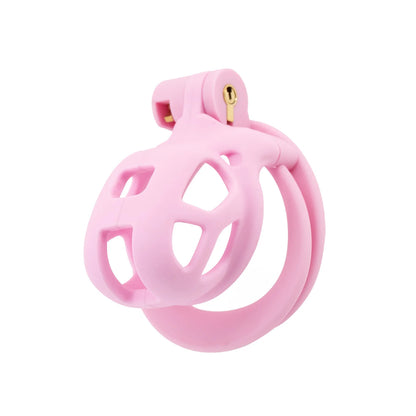 Small short plastic male chastity locks lower body hidden anti-masturbation cock cage sex toys for men