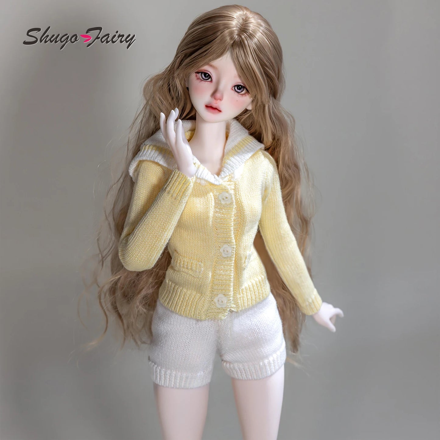 BJD Doll 1/4 Sadie E ShugaFairy Resin FullSet Summer Sailor Collar Knit Top Sweet School DailyWear Articulated Ball Jointed Doll