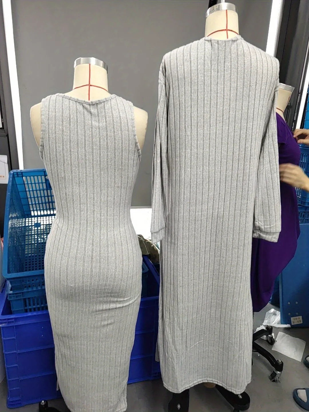 Fashionable Long Sleeve Vest Dress Set Autumn Casual High Waist Trousers Women's Clothing Two-Piece Suit European Style
