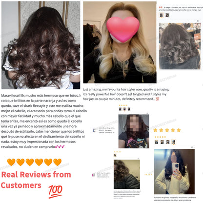220V Hair Curler 6In1 Multi Hair Styler Curling Iron Hot Air Brush 20/30mm Auto-Curling Barrel Soft Straightening Brush HairDrye