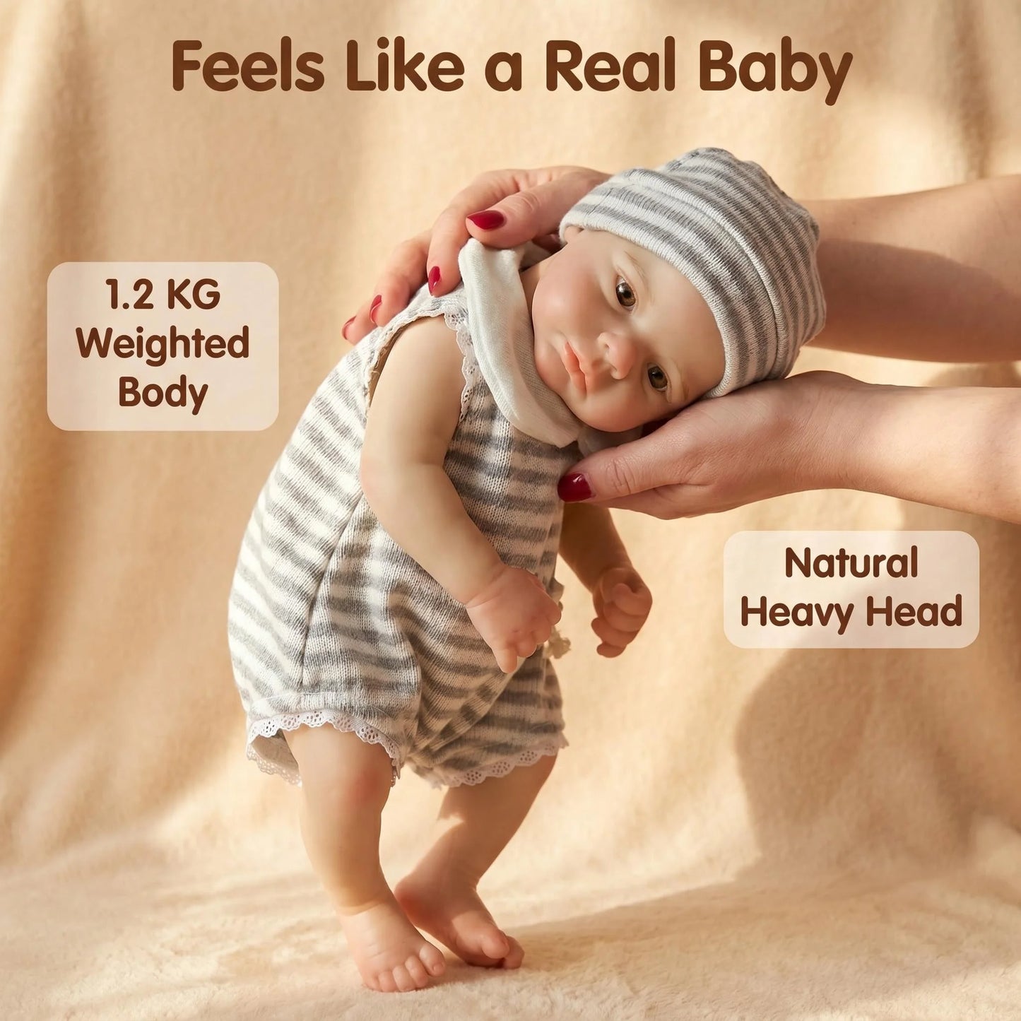 NPK 12 Inch Flexible Elastic Solid Platinum Silicone Art Doll Premie Baby Awake Reborn Loulou Collector Gift
