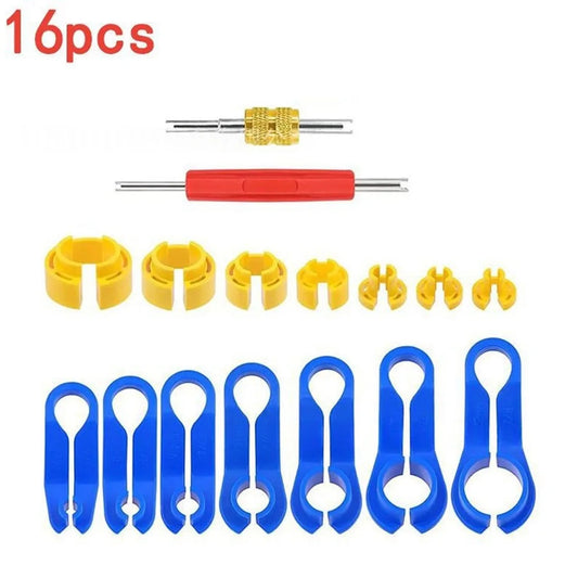 16-Piece Fuel Line Quick Disconnect Tool And A/C Heater Valve Core Remover Tool Set Car Repair Tools