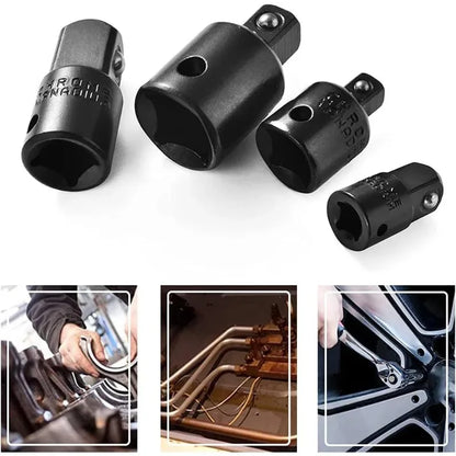New 4PCS Impact Socket Adapter Reducer Set 1/2 3/8 1/4 inch Use Wrenches Drills in Auto and Impact Driver Construction Work