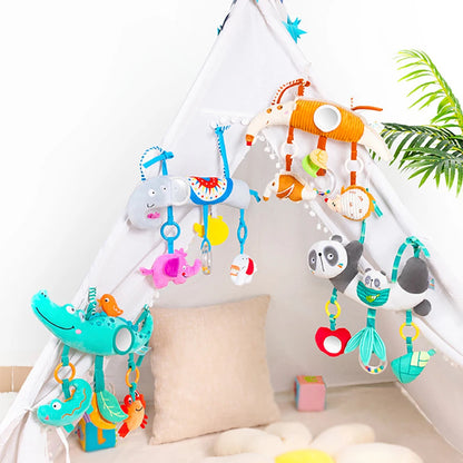 Baby Car Seat Stroller Activity Hanging Toy Infant Soft Plush with Sound Wind Chimes Dolls  for 0-36 Months Babies Newborn Gift