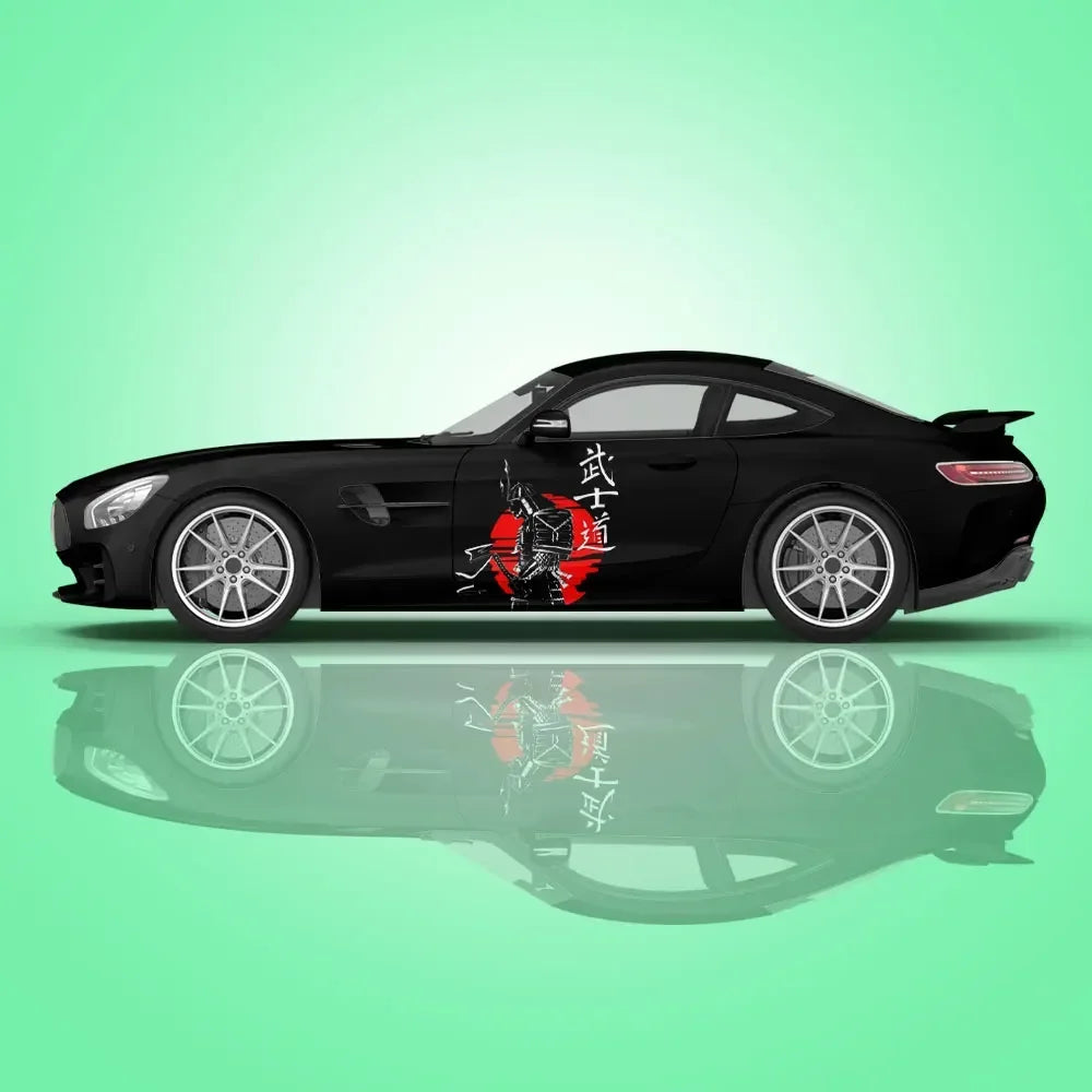 Samurai Car Wrap, Japanese Vehicle Livery, Cast Vinyl Wrap, Universal Size Samurai Anime Car Sticker Car Decoration