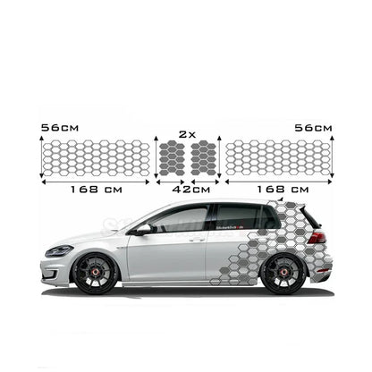 Honeycomb Side Door Back Sticker Fender Car Sticker Universal Hexagon Design Vinyl Stickers Decal Ade Kit