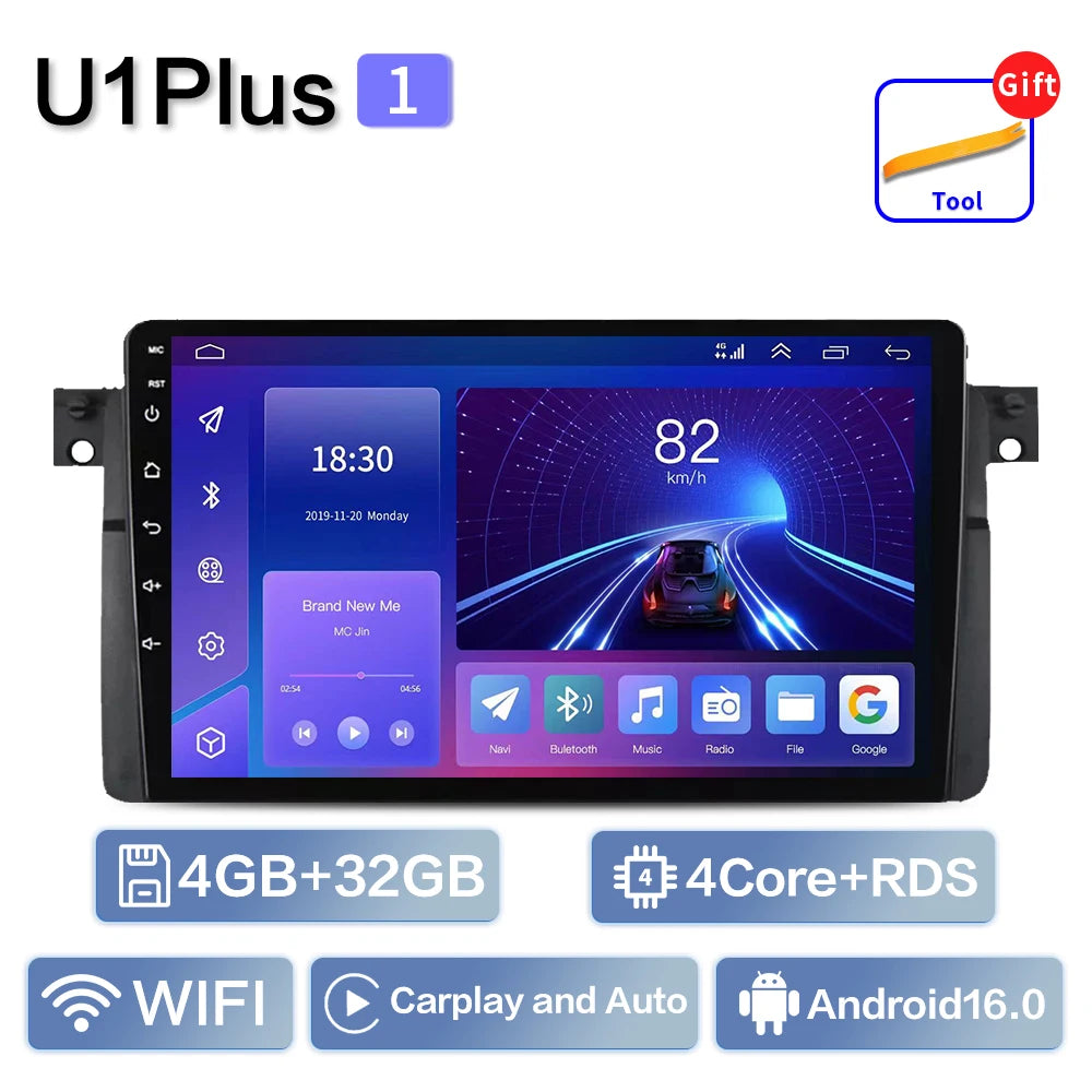 Android 16 Carplay Auto For BMW E46 M3 1998-2006 Car Radio Multimedia Video Player 2Din 4G+WIFI GPS Navigation Head Unit Stereo