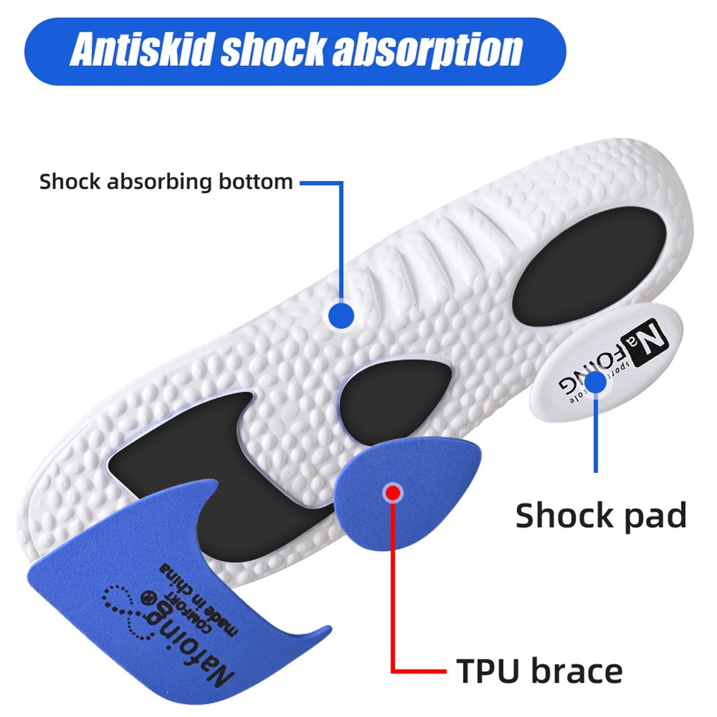 1/4/8Pairs Sports Insole Orthotic Arch Support Flatfoot Running Insoles for Shoes Sole Orthopedic Insoles For Feet Ease Pressure