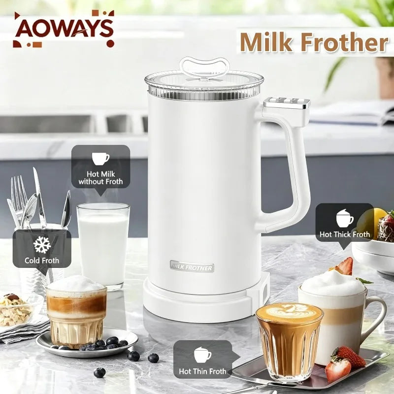 4-in-1 110V/220V Milk Frother Home Coffee Latte Maker Hot Cold Beverages  Dual Function Stainless Steel Electric Milk Frother