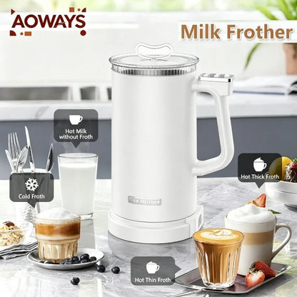 4-in-1 110V/220V Milk Frother Home Coffee Latte Maker Hot Cold Beverages  Dual Function Stainless Steel Electric Milk Frother