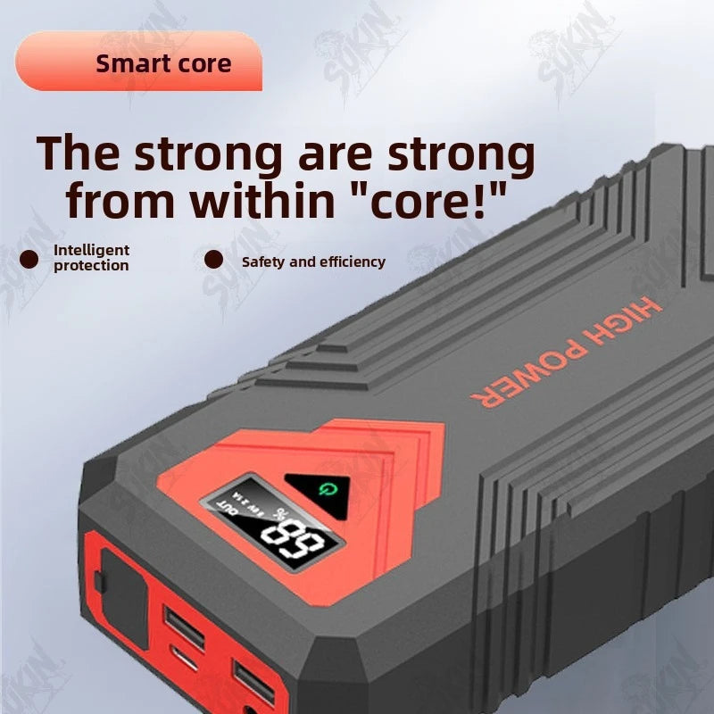 SUKIN Portable Jump Starter Power Station with LED Light&USB Port.12V Large Capacity Car Battery Starter with Lithium Battery