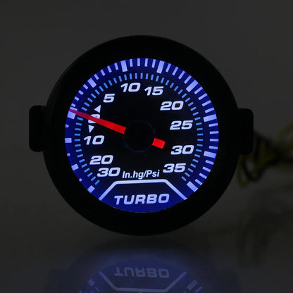 Turbo Boost Meter Racing Car Modification Universal Turbo Pressure Gauge 2" 52mm Smoke Lens 12V 35Psi White LED Backlight