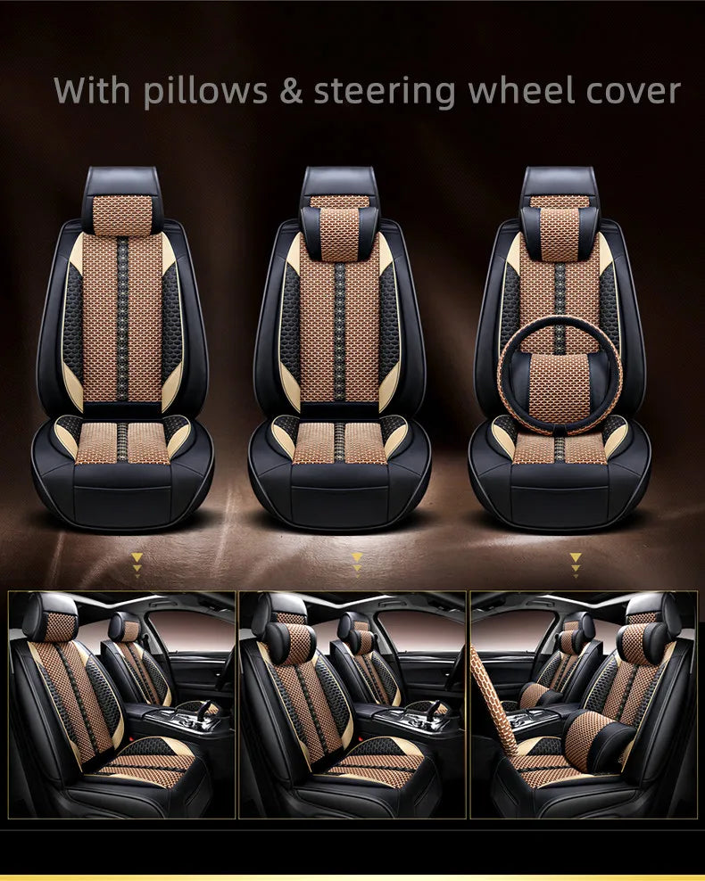 Full set car seat covers + Steering wheel cover for Haval M6 2025-2023 Top quality breathable seat cushion seat case for M6 2024