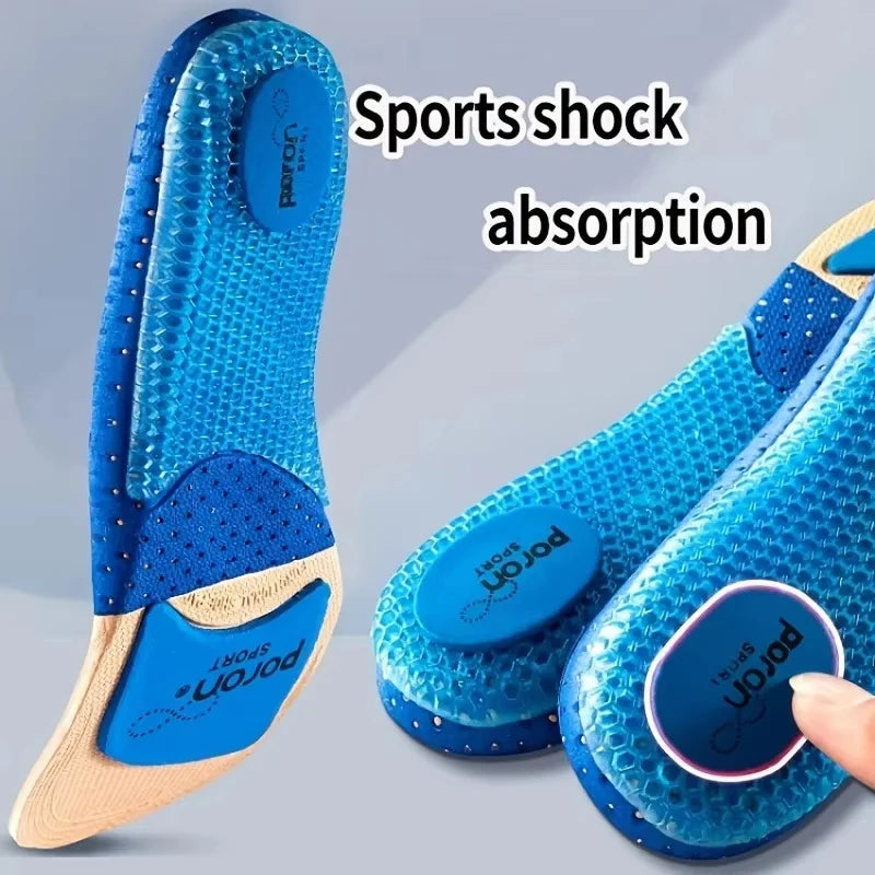 New Comfortable Arch Support Shoe Pads Elastic Sports Insoles Men's Shock Absorbing Breathable Insole 1Pair/2Pair