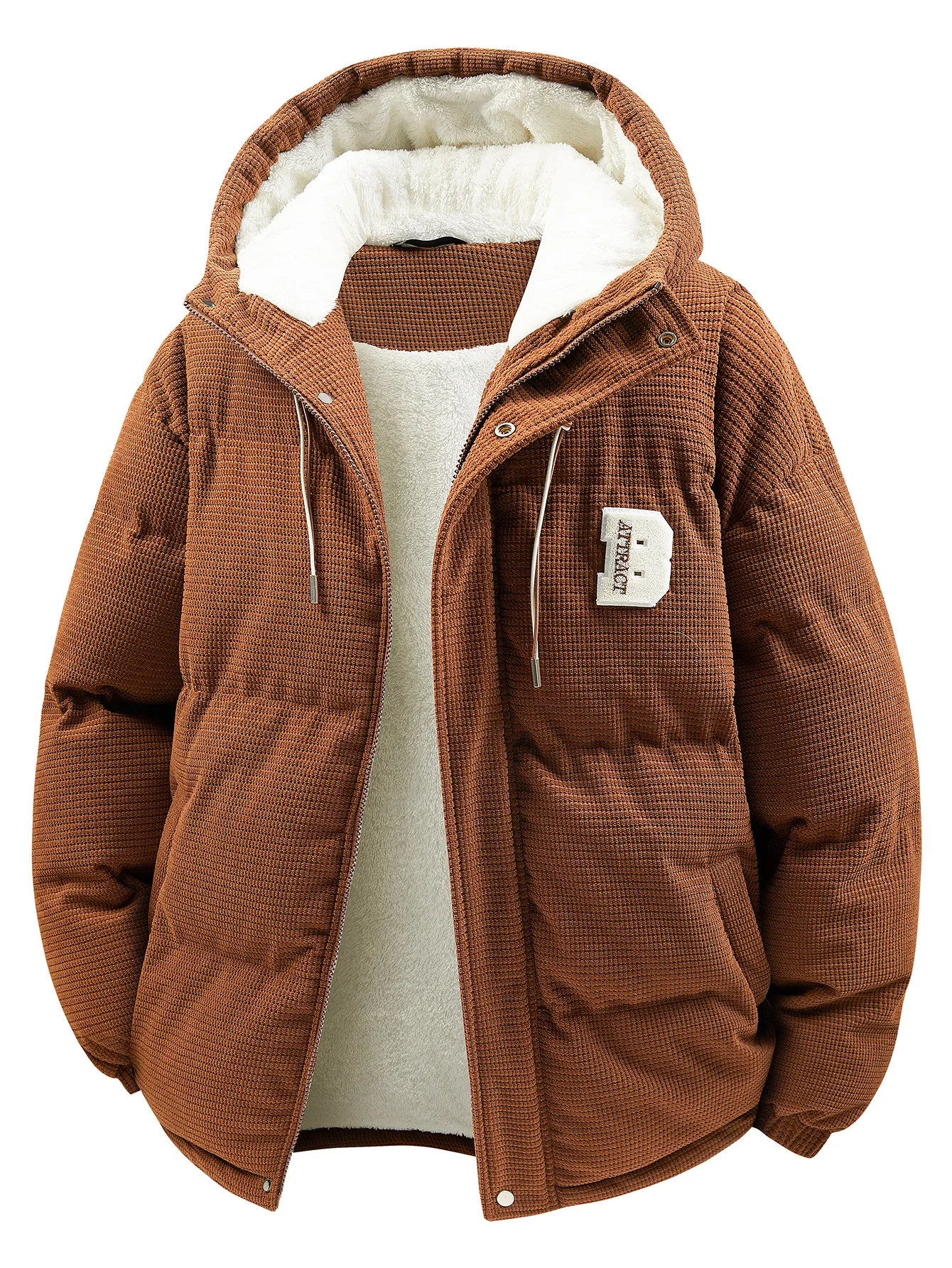 Men's Hooded Cotton Jacket Is Light and Warm Without Being Bulky. the Hood Adds Practicality and Is Suitable for Outdoor Light Activities, Warm-Up Exercises, Layering in Autumn and Winter, Daily Shopping, Friend Gatherings, a