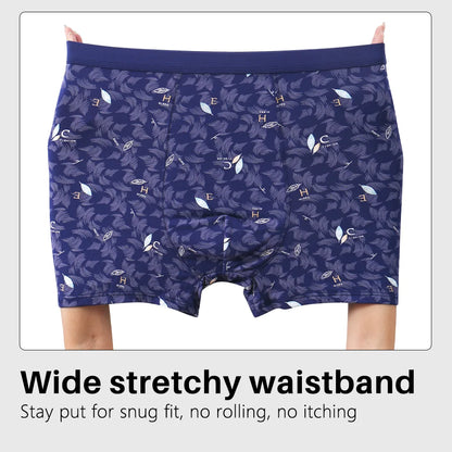 5Pcs Sexy Men Underwear Boxers Men's Panties Lingerie Breathable Printed Male Underpants Plus Size Man Boxer Briefs Mens Trunks