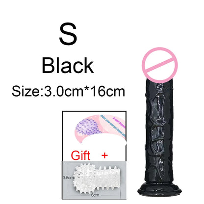 Cheap Women Erotic Anal 5 Colors Big Transparent Dildo Suction Cup Jelly Dick Sex Toys Soft Clitori Vaginal Masturbators Penis