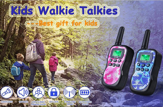 Kids Walkie Talkies Radio Toy 3 KM Best Christmas Birthday Gifts for 3-12 Year Old Kids to Outside Adventures Camping Hiking