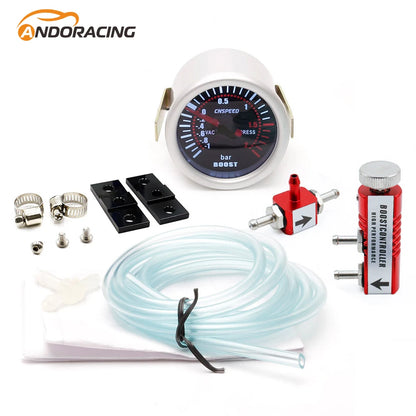 CNSPEED 2 "52mm Turbo Boost Gauge -1-2 Bar Car Smoke Len With Adjustable Auto Turbo Boost Controller Kit 1-30 PSI