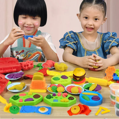 Play Dough Tools Slime Plasticine 3 in 1 Color Clay Cake Ice Cream Maker Noodle Machine DIY Mold Kit Kids Montessori Education
