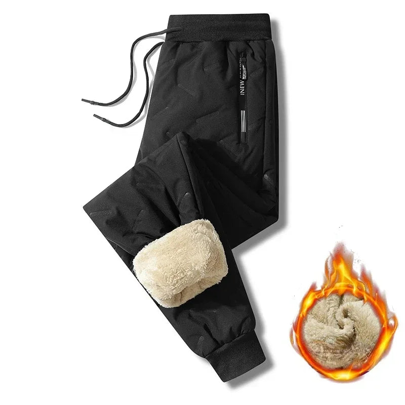 Winter Fleece Pants Men Lambswool Thicken Warm Waterproof Trousers Male Casual Outdoor Thermal Man Joggers Sweatpants Big 6XL7XL