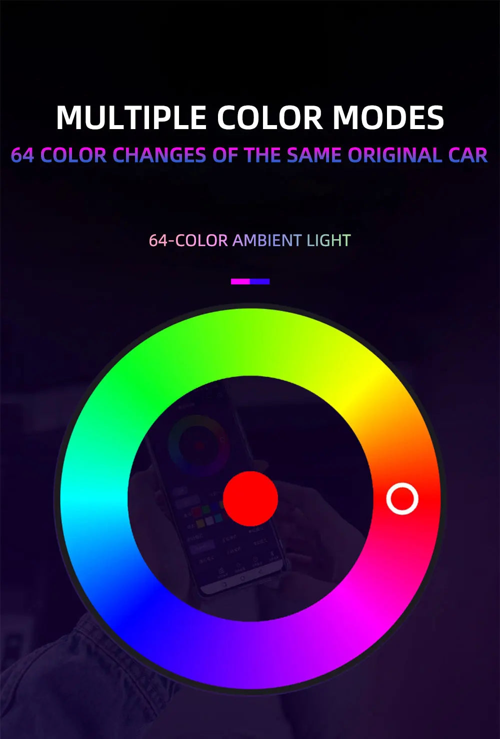 6/10/14/18in1 Led Acrylic Car Waterfall Lamp Ambient Light 213 Rainbow Color Symphony APP Remote Controll Atmosphere Lamp Kit
