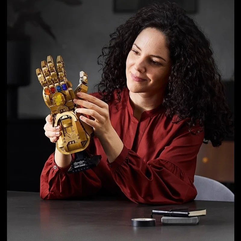 Marvel 32cm Iron Man Nano Gauntlet Building Blocks Toy - Thanos Infinity Gloves DIY Puzzle Model Toy for Collectors