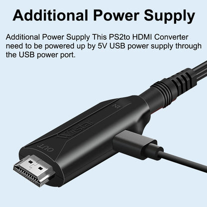 PS2 to HDMI Converter Adapter, PS2 to HDMI Cable PS2 to HDMI Support 1080P, Connecting a PS2 to a Modern TV with HDMI