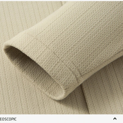 Men's Business Casual Solid Color Stretch V-neck POLO Shirt Daily Commute Striped Sweater for Fall 2024.
